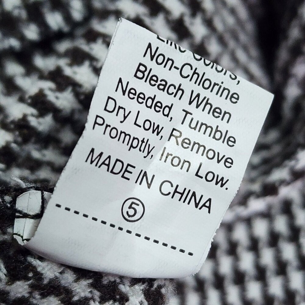 Shein Curve Brown White Houndstooth Pattern A Lin… - image 6